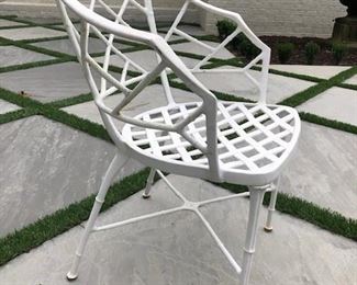 set of 8 brown jordan patio chairs 