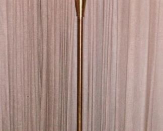 Brushed brass torchiere floor lamp