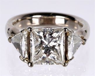 Princess Cut Diamond Ring with 3.25 ct Center Stone
