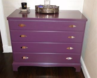 Vintage purple painted dresser