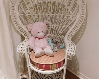 High back Wicker Chair