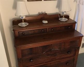 Two over three antique chest of drawers