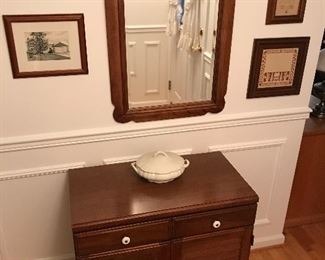 Cherry washstand with matching cherry mirror