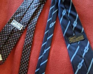 Gucci and Yves Saint Laurent ties