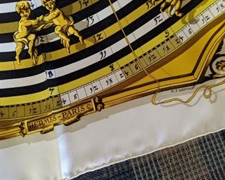 Hermès Scarf "Dies et Hore" signed F. Faconnet