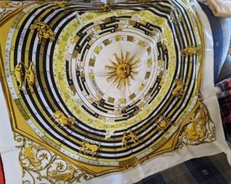 Hermès Scarf "Dies et Hore" signed F. Faconnet