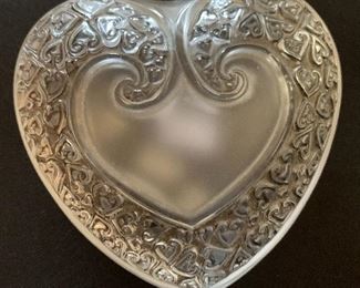 Lalique Crystal Heart Shaped Box