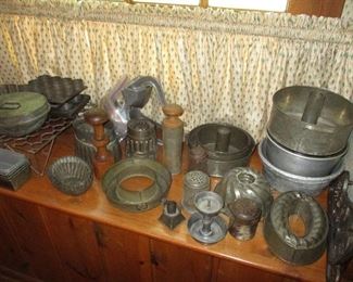 collection of Tin Food Molds