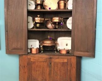 Corner Cabinet, Copper Pieces