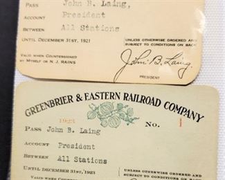 John R. Laing Greenbrier Eastern RR President Cards