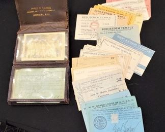 John R. Laing Wallet with Masonic Card Collection