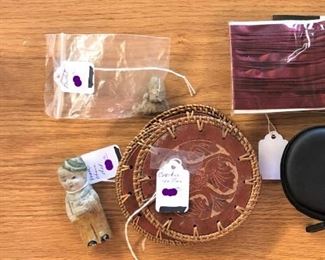 Leather Coasters, Miniature Doll, etc.