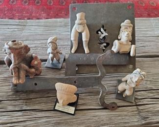 ANTIQUE LOCK & PRE COLUMBIAN ARTIFACTS