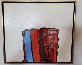 TRUDY SWEEN signed OIL PAINTING "Remain Vertical at All Times"