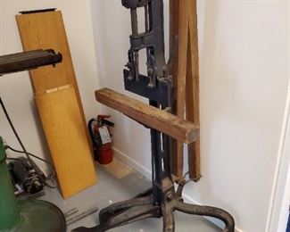 ANTIQUE1840'S EZRA GOULD foot operated MORTISING MACHINE