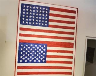 Jasper John  "AMERICAN FLAG" unsigned offset colored lithograph on wove paper