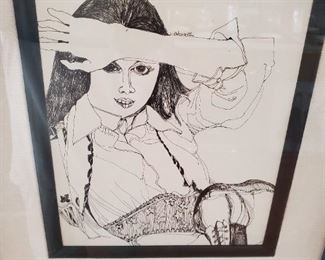 Charles Pebworth "SOMETIMES I WILL" framed drawing
