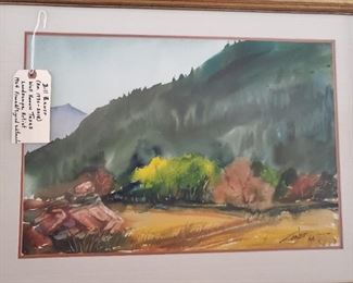 Bill Zaner framed watercolor