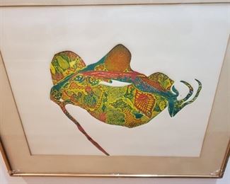 Stanley Lea "ONE HALF OF A DOVE AND I" colored lithograph