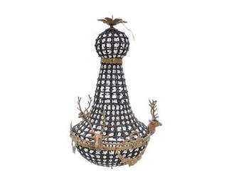 French Empire Tent and Basket ChandelierStag Motif