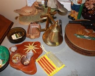 brass bell and vintage decor