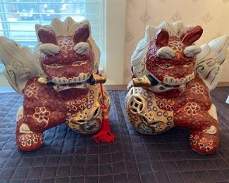 Chinese Porcelain Foo Dog Lions $130