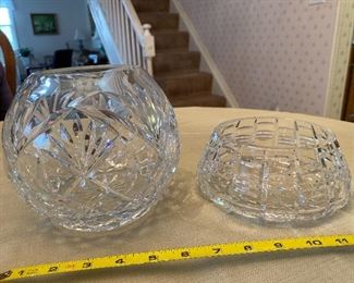 Cut crystal glass bowls LG $22; SM $18 