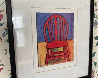 The Red Chair signed by M. Mayr 15 x 17 $50
