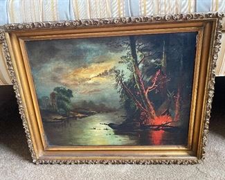19th century painting 19 x 16 $250