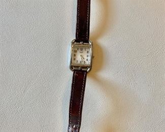 $575  Ladies Hermes Cape Cod  CC1.210 watch.  Body 1" W x 1.5" H.  Total length 8". 
