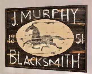 $200 - Ethan Allen J. Murphy - Blacksmith sign.  49" W x 37" H.