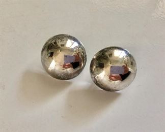 $20 Dome shaped sterling silver pierced earrings 