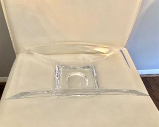 $30 Nambe crystal bowl.  13.5" W, 7.5" D, 3.75" H. 