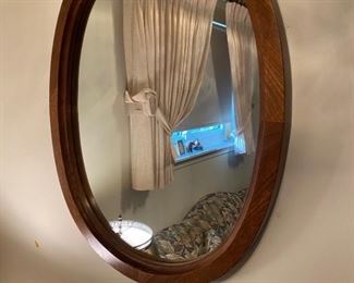 Oval Mirror - Wood Frame