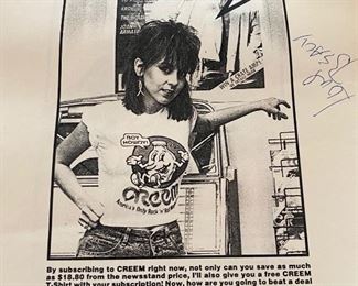 Creem Advertisements for T-shirts signed 