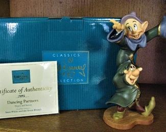 Walt Disney Collectors Figures with Boxes and Certificate of Authenticity Snow White - Dopey - Sneezy
