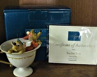 Walt Disney Collectors Figures with Boxes and Certificate of Authenticity Gus and Jaq Cinderella