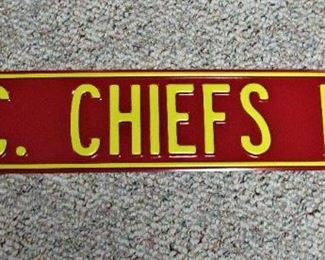 KC Chiefs Metal Sign
