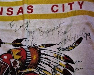 Autographed KC Chiefs Beach Towel Vintage 
