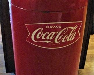 Vintage Metal Coca Cola Trash Can