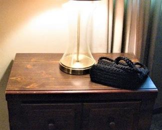 Dark Solid Wood Bedroom Side Table