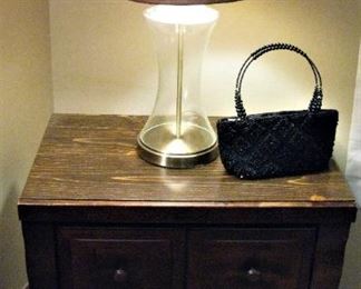 Dark Solid Wood Bedroom Side Table