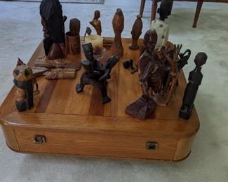 Assorted African Carvings/Coffee Table