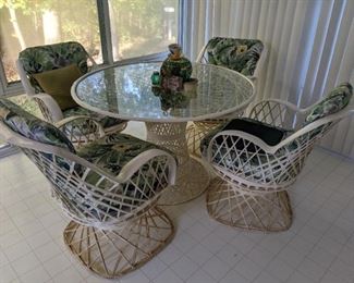 Fiberglass Table and Four Chairs 