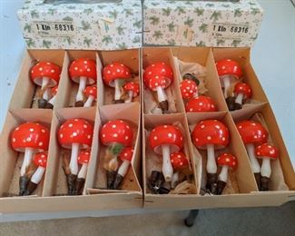 Vintage German Mushroom Ornaments