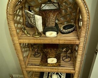 Wicker Shelf with Decorative Accessories