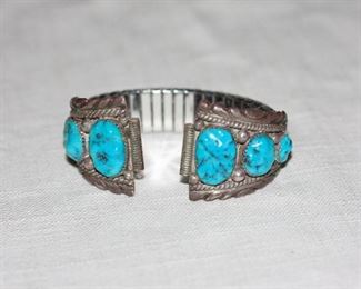 
Sterling turquoise watch band