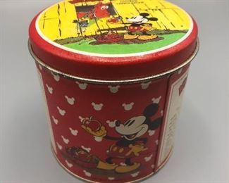 #228/$25
Vintage Mickey Mouse & his horse Tanglefoot tin box- Bristol ware