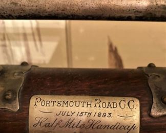 Antique decanter caddy - Portsmouth Road C.C. 1893