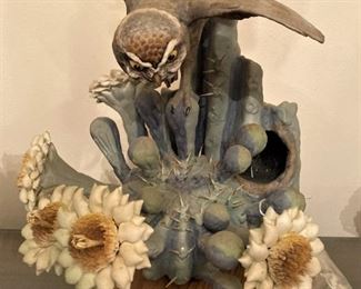 Royal Worcester Doughty bird by Dorothy Doughty (Elf Owl and Tree Cactus)